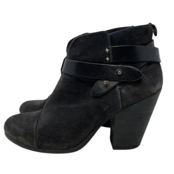 Rag & Bone Harrow Dark Gray Suede Cap Toe Ankle Boots - Size 8.5 - Picture 2 of 10